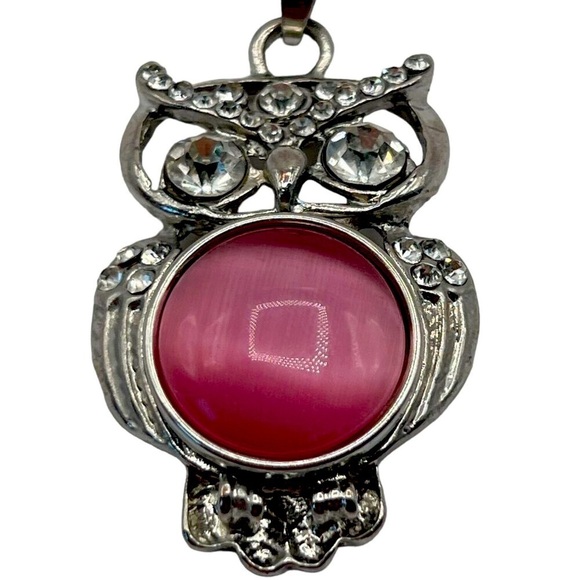 Vintage Silver Tone Bracelet & Owl Necklace With Faux Gemstones.      N40 - Picture 3 of 9